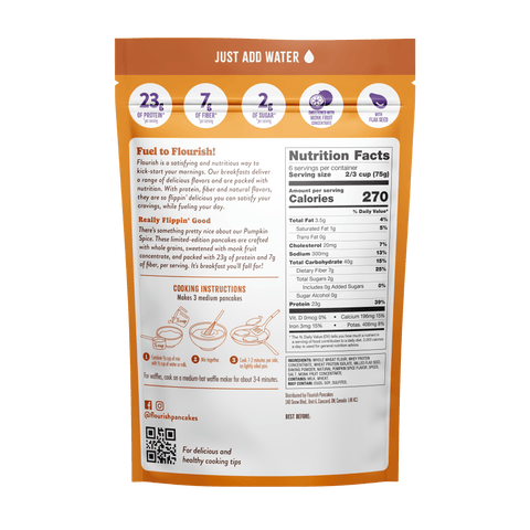 Pumpkin Spice Protein Pancake Mix Whey-based High Protein Flourish 