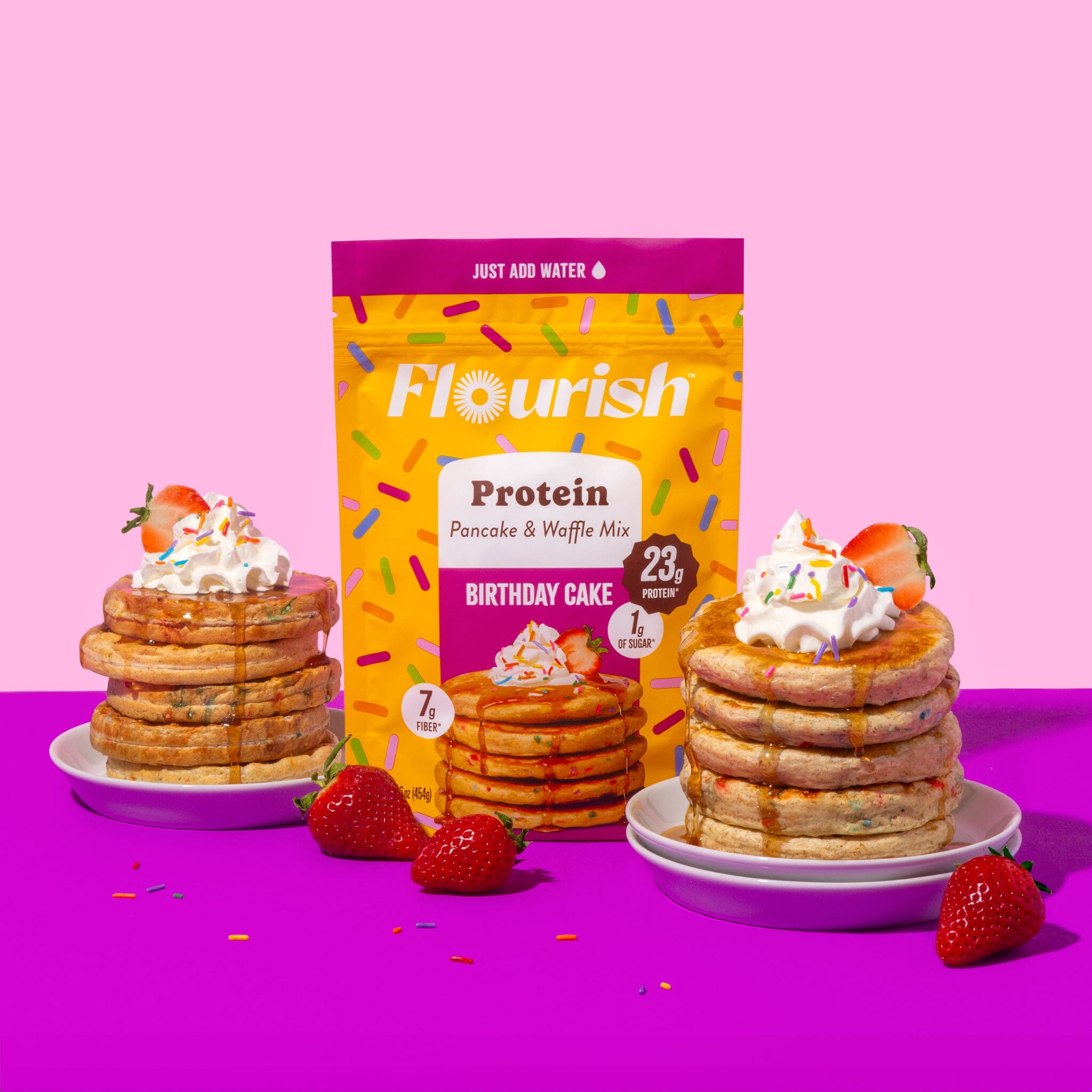 Used funfetti cake mix to make pancakes, was not disappointed! So good!  [1600x900] : r/FoodPorn