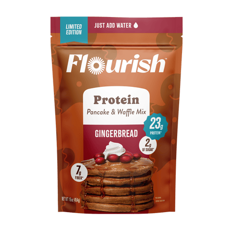 Gingerbread Protein Pancake Mix (16oz) Whey-based High Protein Flourish 